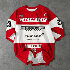 Men's Racing Icon Print 3D Graphic T-Shirt